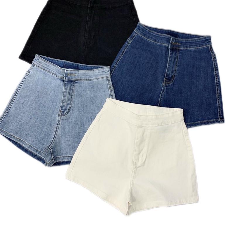 [J03][S-L] Quần Short Kaki Jean Trơn Cạp Cao Nữ Women Denim Pants/ Quần Jeans Nữ Quần Bò Quần Đùi Lưng Cao Trẻ Trung/ Quần Sóc Trơn Co Giãn Mặc Mọi Dịp Thông Thường quần trắng quần jean ống suông quần đi học
