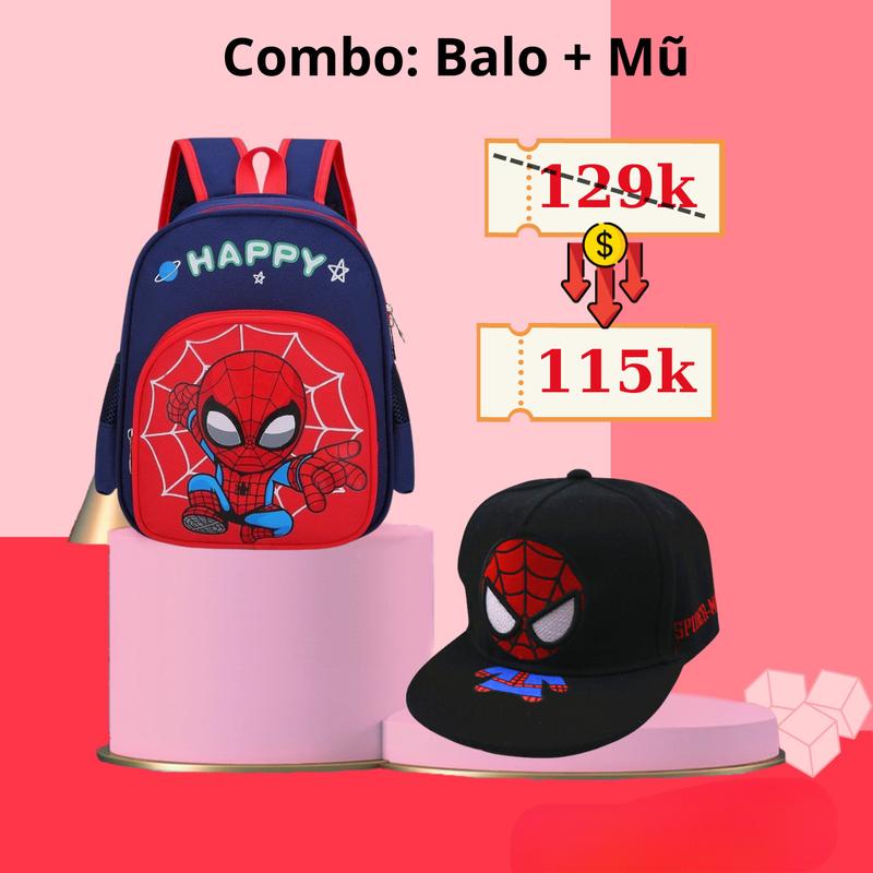 Balo cho bé trai bé gái mầm non đi học mẫu giáo in hình ngộ nghĩnh đáng yêu đựng quần áo sách vở cho bé