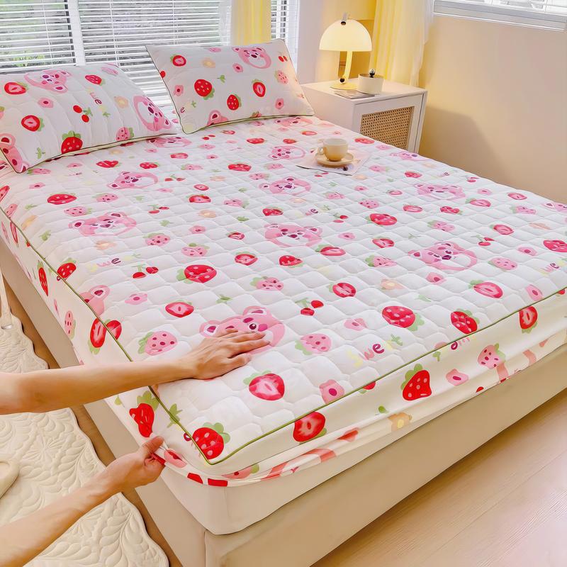 bộ ga + 2 vỏ gối cotton đũi xơ đậu nành mềm mại, thông thoáng, đủ size nệm ( mẫu 1 ) ga  giường 1m8x2m cao Cotton gagiường tulip vỏ  gối khăn trải giường & vỏ gối giặt máy đầu gấu trắng