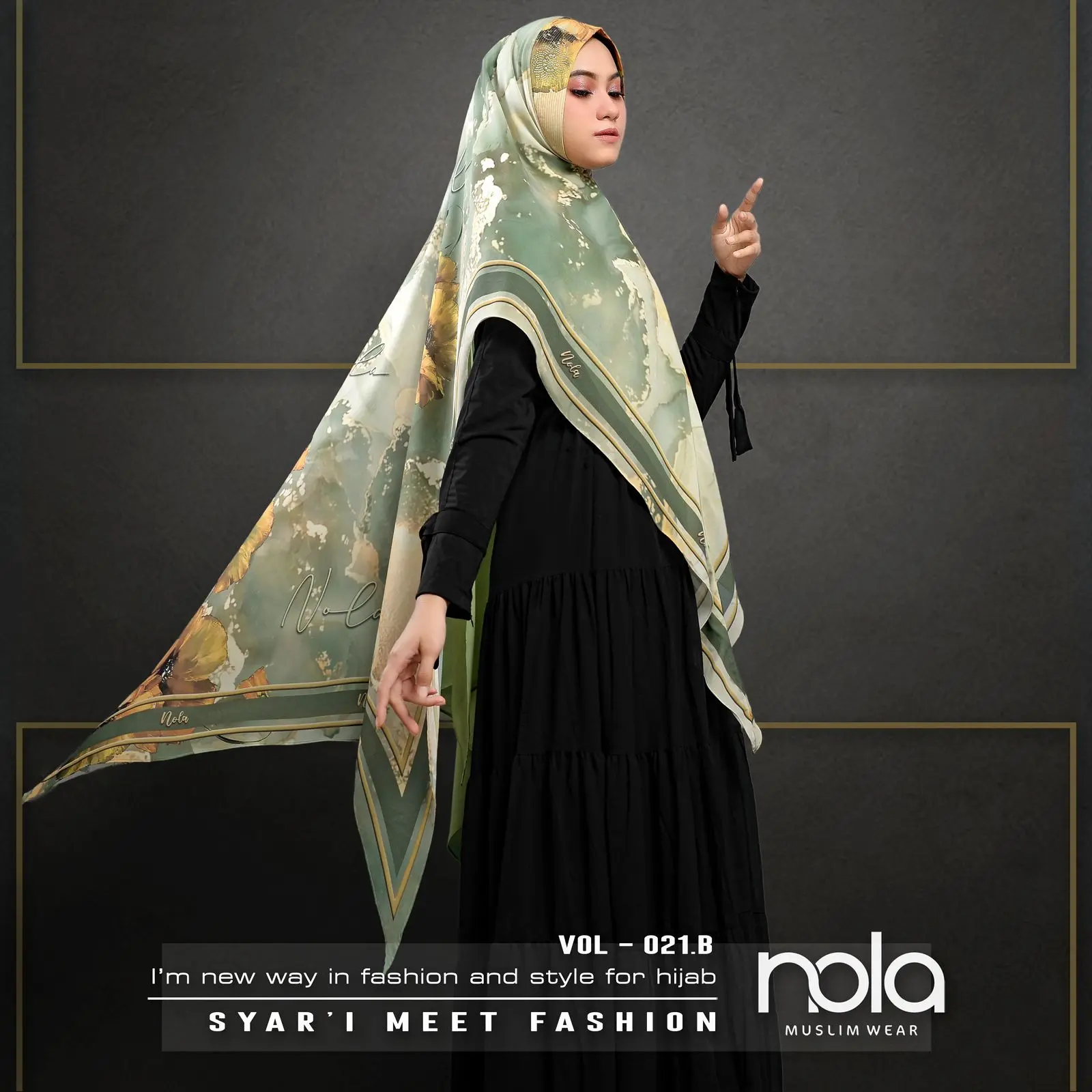 NOLA-Khimar Jumbo Printing Premium Vol21 Ceruty 2 Layer Kerudung Wanita Syari Muslim