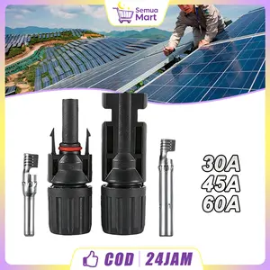 Konektor Solar MC4 1000/1500V IP67 Anti Air Anti Mundur 30-65A Stok Untuk Panel Surya PV