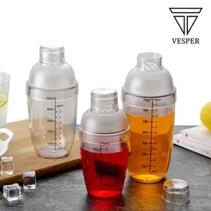 shaker minuman transparan 350ml 500ml 700ml / gelas takar ukur minuman / alat pengocok minuman