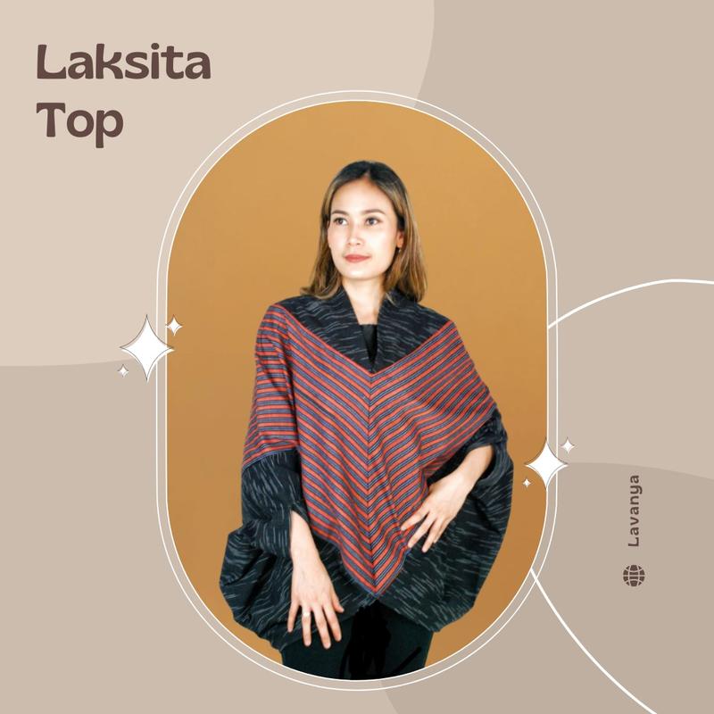 Lavanya - Laksita Top - Baju/Atasan/Kaos Batik Lurik Lengan Panjang 1