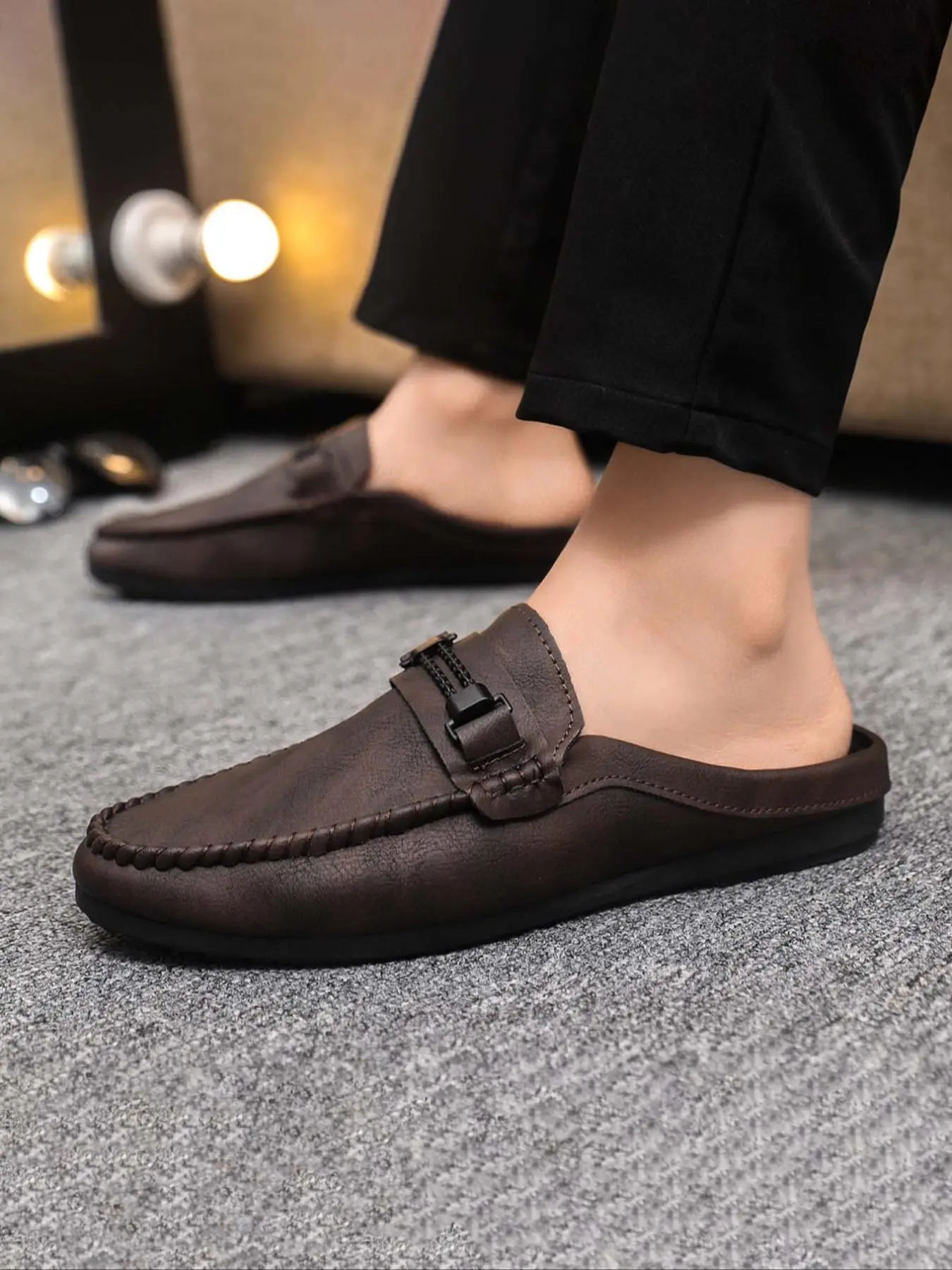 Men's Business Fashion PU Leather Loafers, Casual Comfortable Soft Sole Shoes for Daily Wear, Lightweight Non-slip Driving Shoes for Men