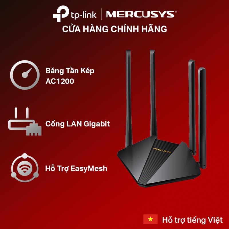 Bộ Phát Wifi Mercusys MR30G Băng Tần Kép Chuẩn AC Tốc Độ 1200Mbps Cổng LAN…