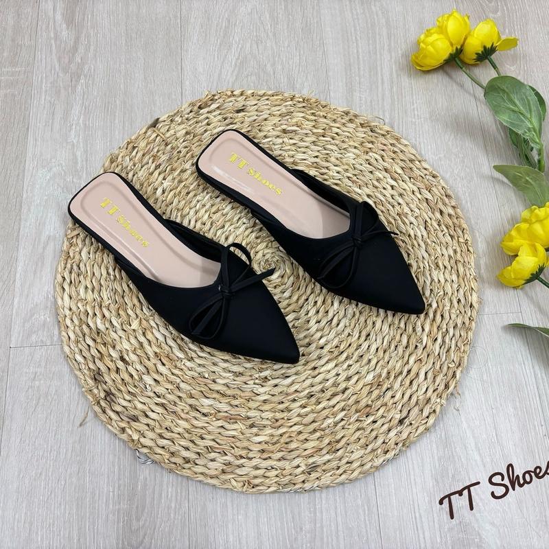 Giày sục xẹp da sáp nơ thắt mũi nhọn TT Shoes tinothắt 2