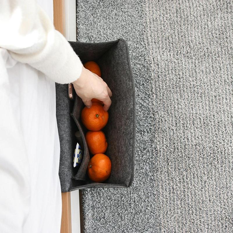 Bedside Storage Bag, 1 Count Non-punching Collapsible Bed Head Storage Bag, Desk Cabinet Hanging Storage Bag, Home Organizer 4