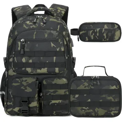 Yvechus Camo Backpack Set With Lunch Bag – Waterproof School Bookbag For Boys & Girls - View #9