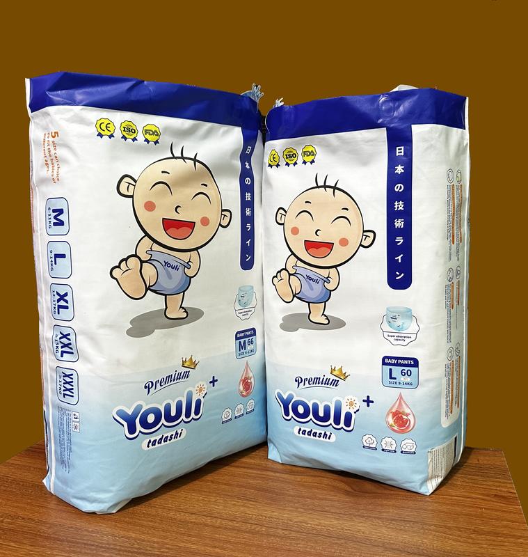 [ 1 khăn giấy]Tã Bỉm Youli Tý Quậy Combo 2 Bịch, Công Nghệ Hạt Sap Và Mặt Bông Cho Bé, Mỏng, Mềm, Thoáng Mát, Thấm Hút Tốt,Size Dán M66 Quần M66/L60/XL54/XXL50/3XL46