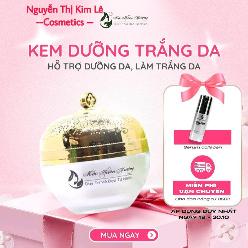 Kem Dưỡng Trắng Da - Làm Đẹp Dưỡng Ẩm - Mịn Da  White Tone Cream Mộc Thiên Hương 40ml + Tặng Kèm Serum Collagen 40ml - Skincare - Nữ - Collagen