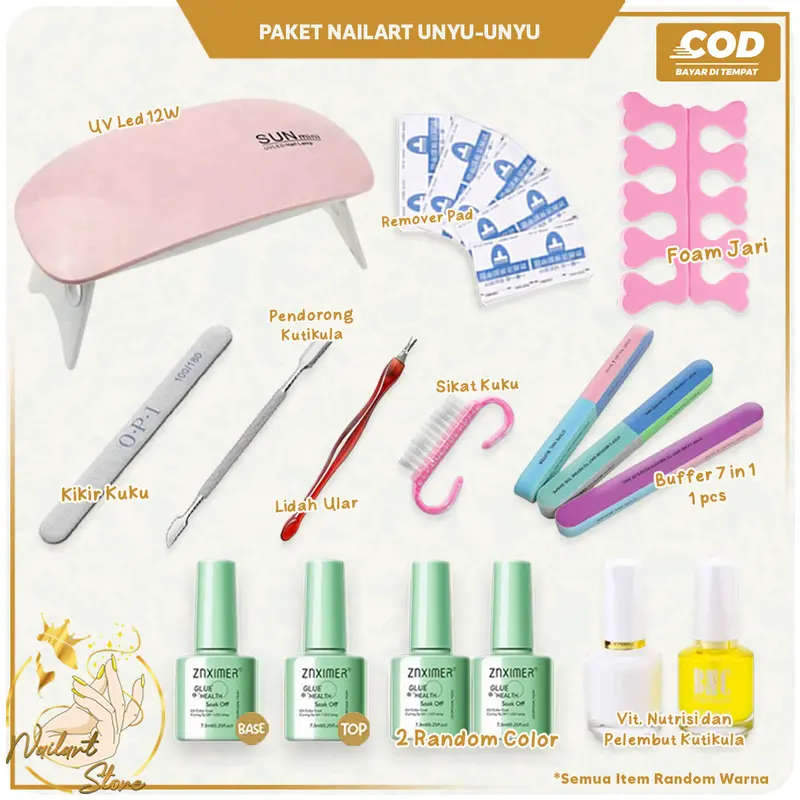 Paket Nailart pro unyu unyu untuk pemula / set kumplit nailart 0