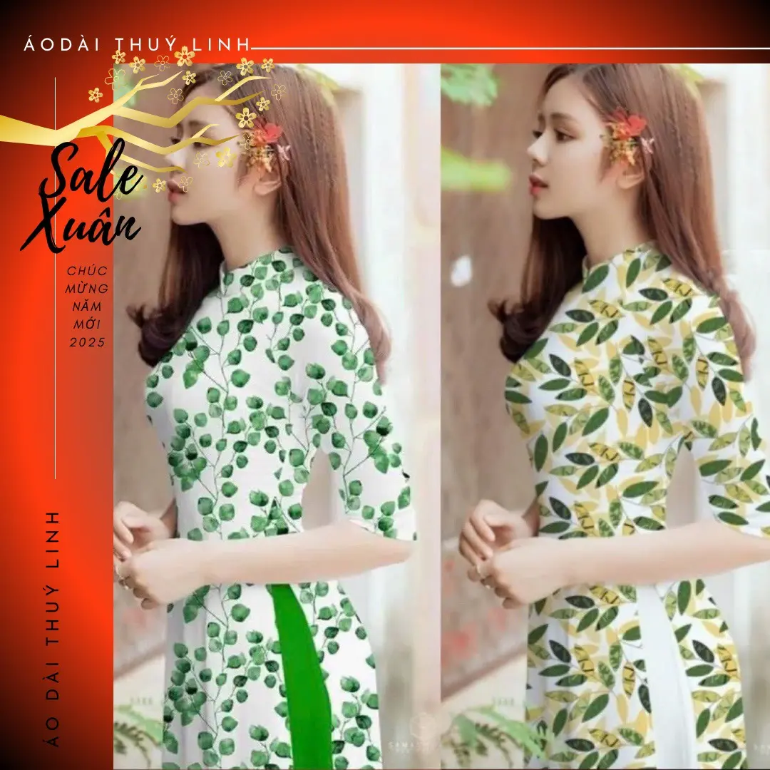 Mẫu áo dài lụa in 6d   - xưởng may Thúy Linh