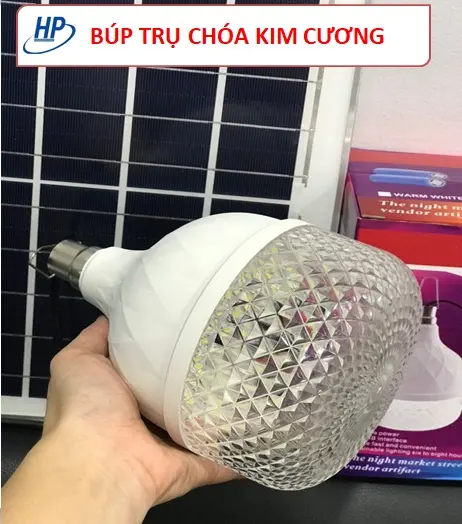 Đèn Búp Năng Lượng Mặt Trời Chóa Kim Cương Sáng Cả Đêm. Chip 5730. Bảo Hành 24 tháng 5