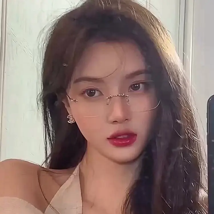 2025 Korean Style No Makeup Jennie Same Style Rimless Glasses for Women Trendy Pure Desire Artifact Abstinence Temperament Myopia Glasses Frame