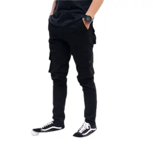 Celana Cargo Panjang Pria Dewas Bahan Amerika Drill Tactical Distro Terbaru 2024 - Hitam - Bordir, Nyaman