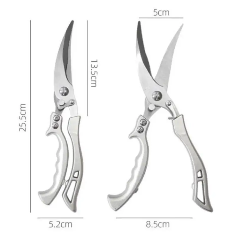Kéo Cắt Gà Không Gỉ Mạnh Mẽ - Kéo Thép Cắt Xương Cắt Thịt Cao Cấp Siêu Bền 3