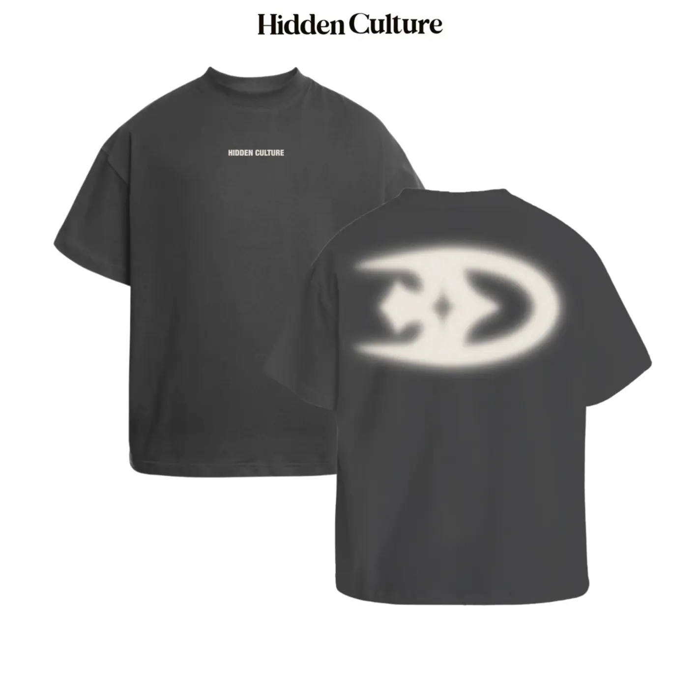 Áo thun BASIC LOGO VINTAGE PRINTED - Hidden Culture - Form Boxy - Dark Gray