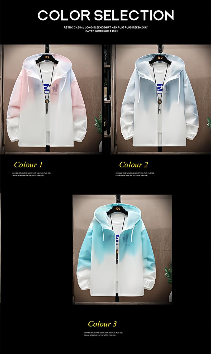 Product Introduction of Man Fashion Spring Summer Sun Protection Clothing Long Sleeve Hoodies Couple Students Soft Leisure Zip-up Coat Sweatshirts Top byther  reflective  jacket 14