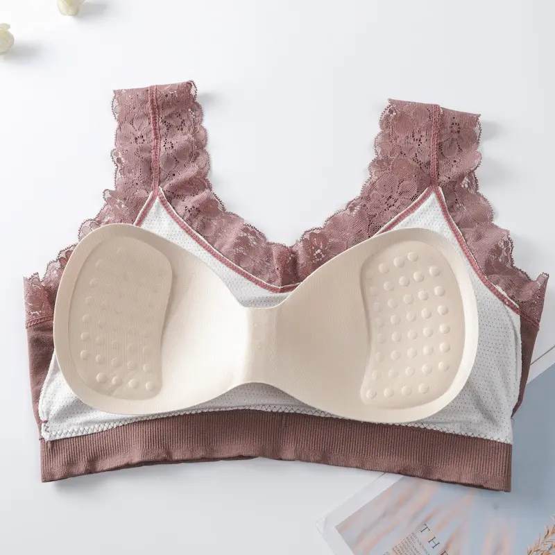 Bra Wanita Pakaian Dalam  BH Tanktop Renda Bunga Cewe Push Up Crop Seamless Motif Bahan Halus Lembut Fashion Wanita 1040 7