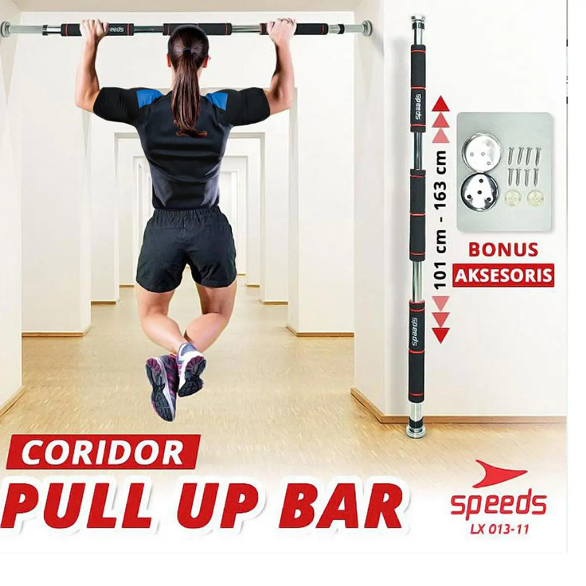 Speeds Pull Up Bar Alat Olahraga Otot Tangan Scapula Multifungsi Outdoor Indonesia 013-11