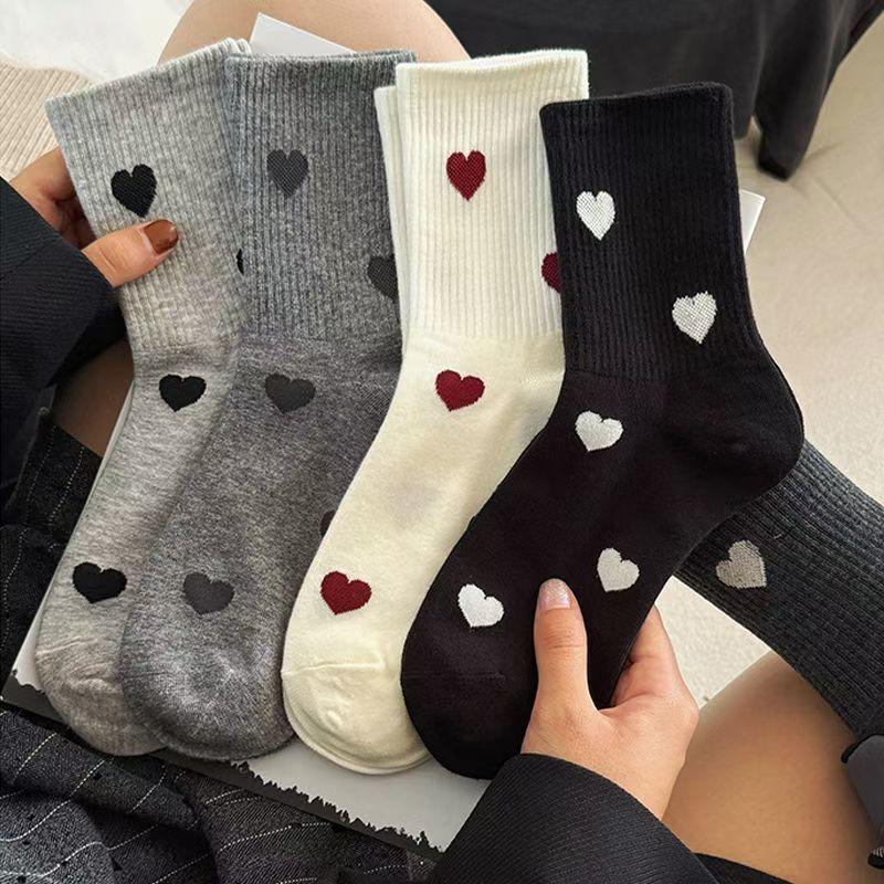 Tất Dài Ống Giữa, Màu Xám Hợp Xu hướng Thích Hợp Cho Mùa Thu Và Mùa Đông, Thoải Mái Và Thoáng Khí, Tất Ấm Áp, Dành Cho Nữ 1
