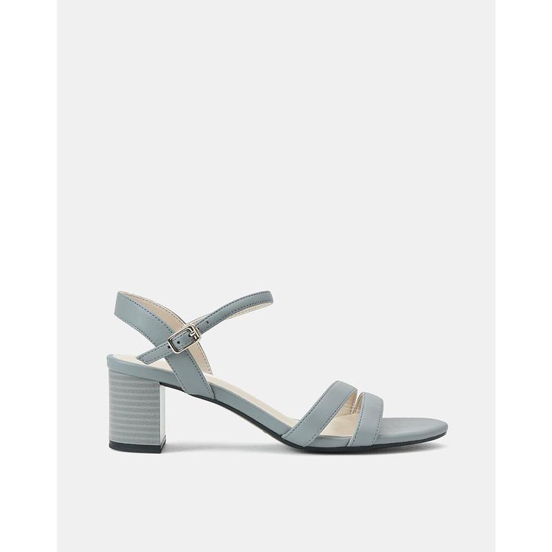 JUNO Giày Sandal Gót Vuông Quai Mặt Bất Đối Xứng - SD05044