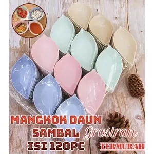 Berkattoserba 120pc GROSIR MANGKOK DAUN TEMPAT SAMBAL KECAP HIGH QUALITY