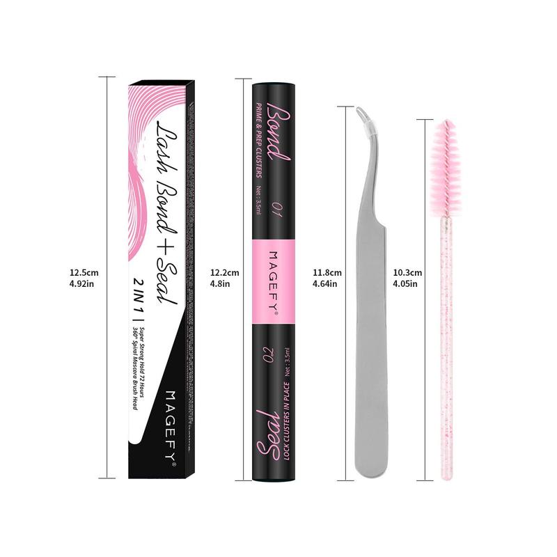 Product Introduction of Mixed Individual Lashes for Eyelashes Extensions, Self-Grafting Eyelashes with Lash Glue & Tweezers & 20pcs Lash Brush, Wispy Curl Eye Lashes Cosmetic for Eye Makeup 9