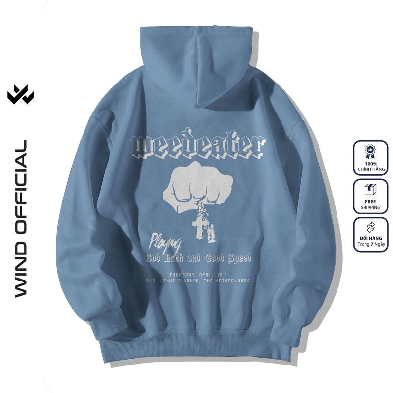 Product Introduction of Áo hoodie unisex form rộng WIND WEEDEATER hoodie nút bấm thời trang nam nữ nỉ bông oversize Menswear Dài Tay Tay Dài 10