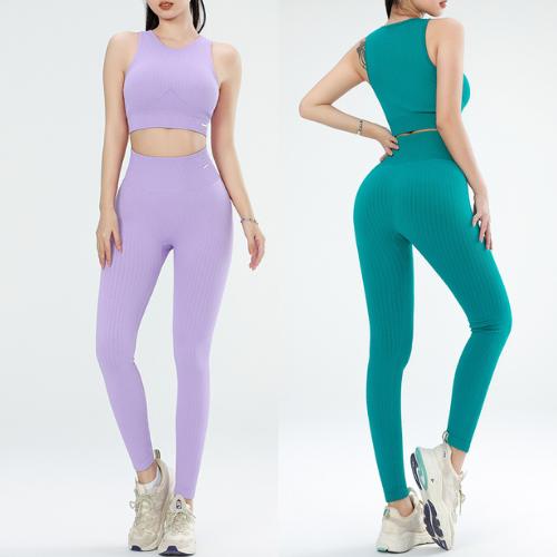 Bộ Đồ Tập Yoga Gym  S-275 Set Dệt Kim Sọc Đứng Siêu Tôn Dáng Mút Lót Rời Cực Đẹp Sport Tập Gym Tập Thể Dục Chạy Bộ