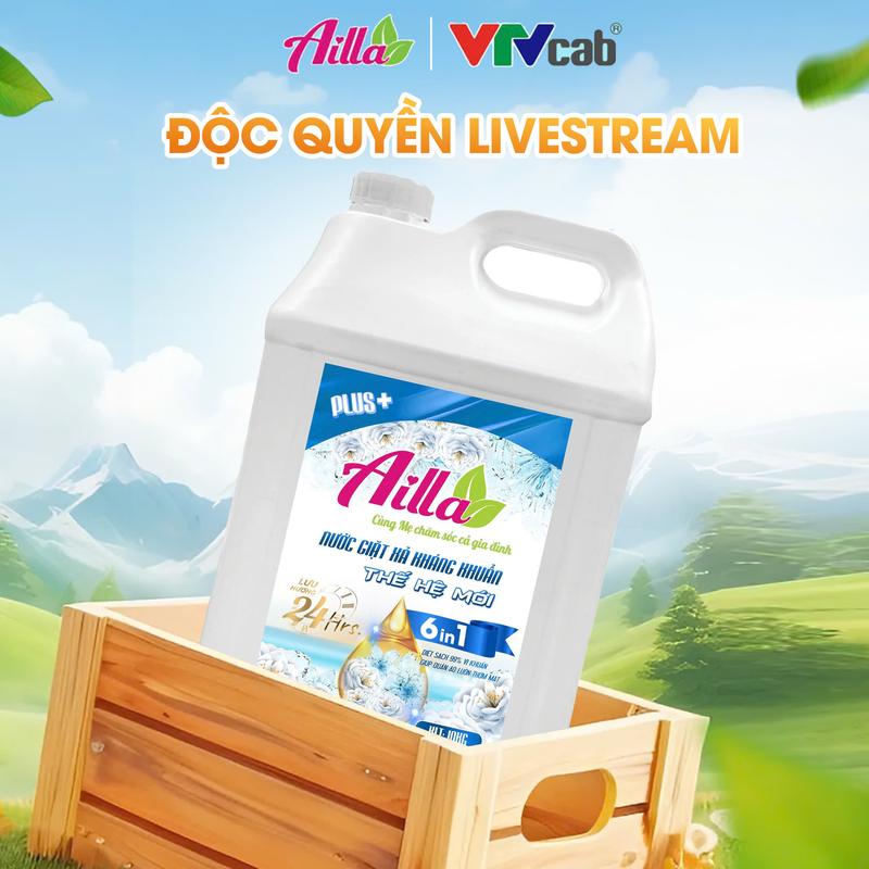 Nước Giặt Xả Kháng Khuẩn Ailla Can 10KG Đậm Đặc Làm Sạch Vết Bẩn Hiệu Quả An Toàn Cho Da Giặt Máy Và Giặt Tay