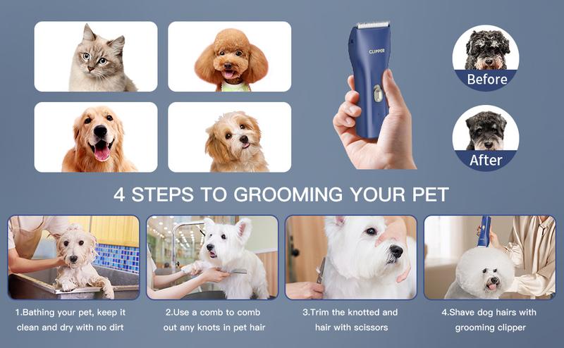Product Introduction of Small Dog Hair Clipper Electric Grooming Trimmer for Pets USB Rechargeable Cat Shaver Animals Haircut Machine waterproof 29