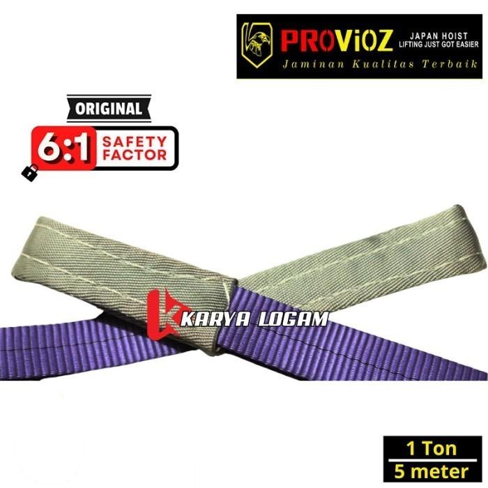 Tali Webbing Sling Belt 1 Ton x 5 Meter - Tali Sabuk Pengikat Angkat Double Ply Veloz Japan - 1 ton 5 meter 3