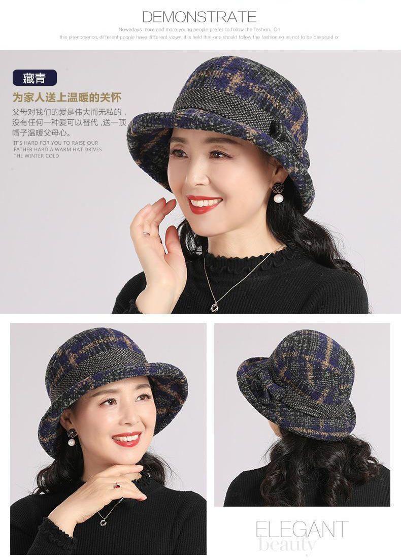 Product Introduction of Mũ Nữ Trung Người Già Và Cao Tuổi, Bộ Sưu Tập Thu Đông, Mũ Len Cho Mẹ, Bà Và Ông Già, Mũ Ngư Dân Ấm Áp, Mũ Độn Bông, Năm 2024 4