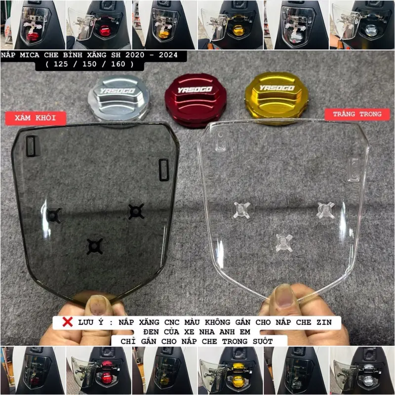 COMBO MICA CHE BÌNH XĂNG SH 202-2024+ CHỤP NẮNG XĂNG CNC 0