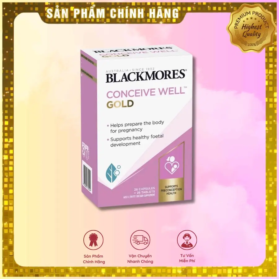 Viên uống tăng thụ thai Blackmores Conceive Well Úc date 8/2025