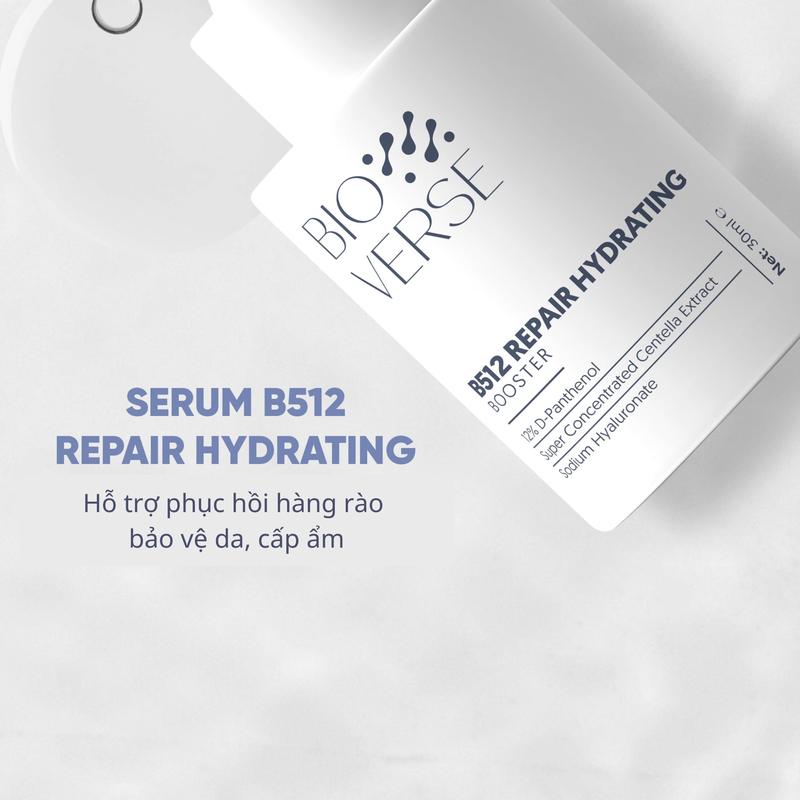 Product Introduction of Tinh Chất B512 Repair Hydrating Booster Bioverse Hỗ Trợ Làm Diụ, Giảm Kích Ứng Và Cải Thiện Độ Ẩm Cho Da 30ml [TẶNG Serum B351 5ml TẶNG THÊM ĐƠN 399K Serum C102 5ml TỪ 01-06.5] 2