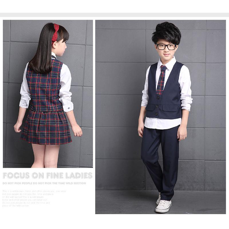 Product Introduction of Children's Spring and Autumn Elementary School Uniform Set College Style Class Uniform Boys and Girls Kindergarten Uniform Graduation 12