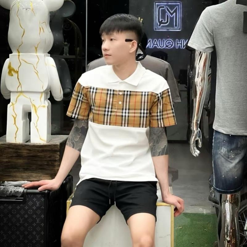 Áo thun Polo nam nữ ngắn tay phối họa tiết caro sọc chất cotton mềm mịn thoáng mát chuẩn Menswear Shirt