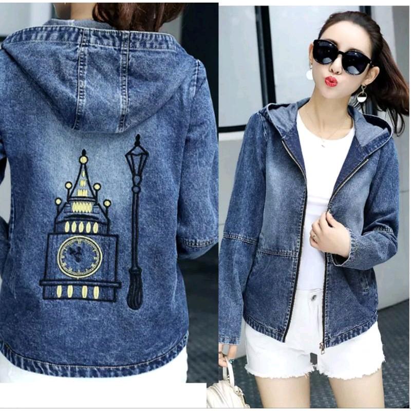 JAKET JEANS HOODIE IMPORT/JAKET JEANS WANITA TERBARU!!! 1