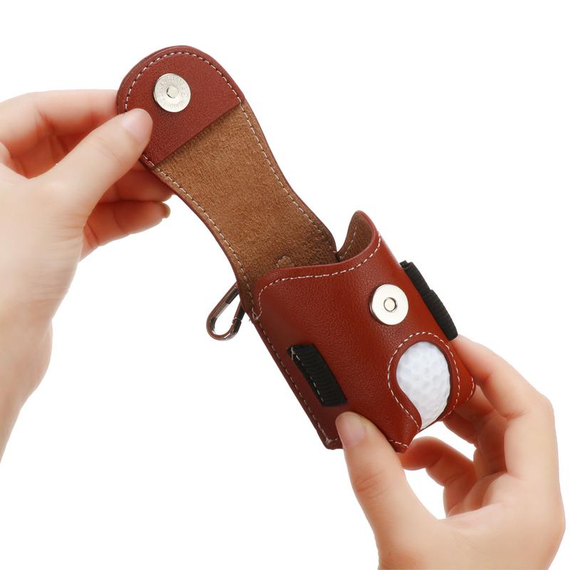 Product Introduction of Mini Portable PU Leather Golf Ball Bag Golf TEE Case Storage Waist Holder 15