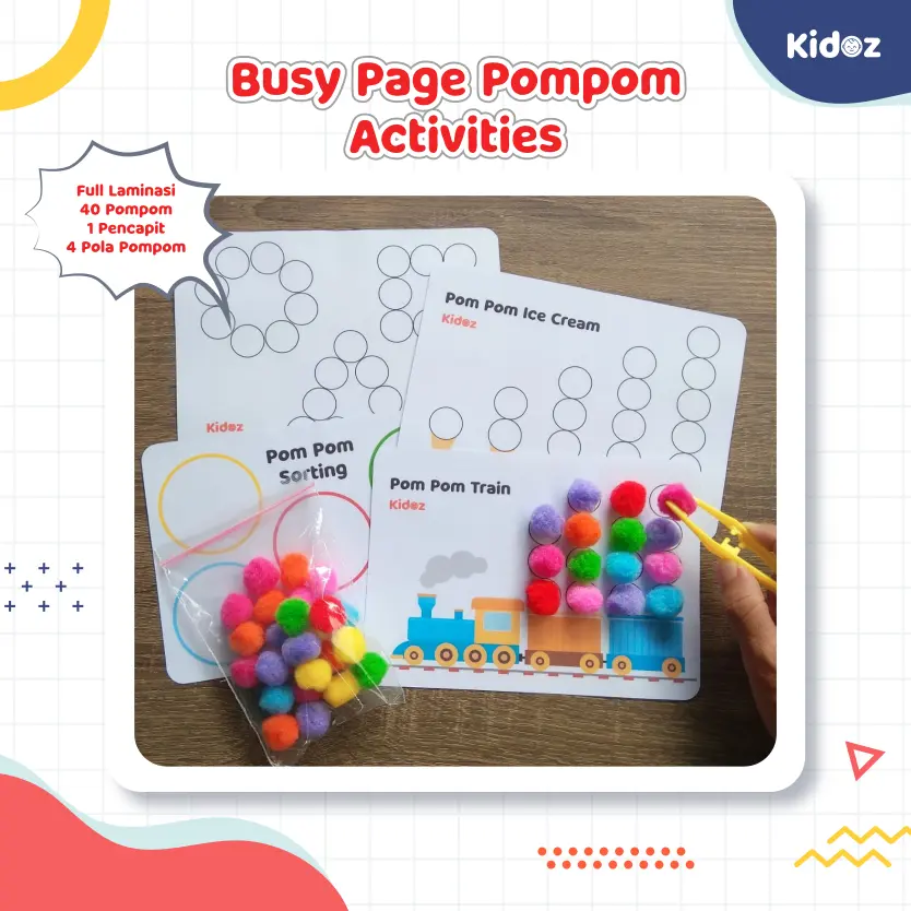 Mainan Edukasi Paket Aktivitas Pompom Sortir Warna Menghitung