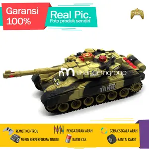 Mainan Remot Kontrol RC War Tank Jumbo Tiger 10 Fungsi 2,4 Ghz Cas LED