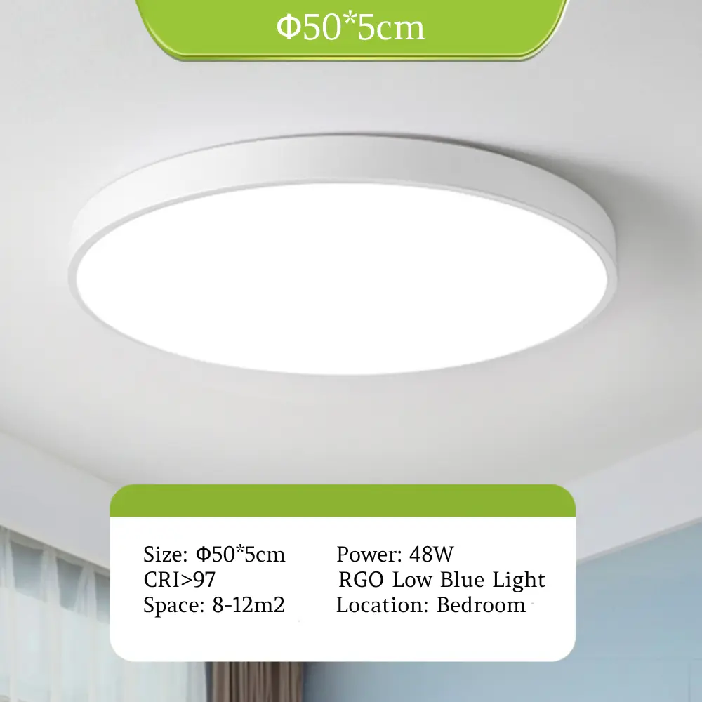 Bedroom traditional simple style full spectrum eye protection LED ceiling lamp-Φ50*5cm-48W