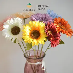 [COD] HOMEY - KANIGARA 50cm Artificial Bunga Matahari 1 Cabang Bunga Palsu Plastik Buatan Imitasi Hias Dekor Buket Bouquet Rumah Pesta/Bunga Hias