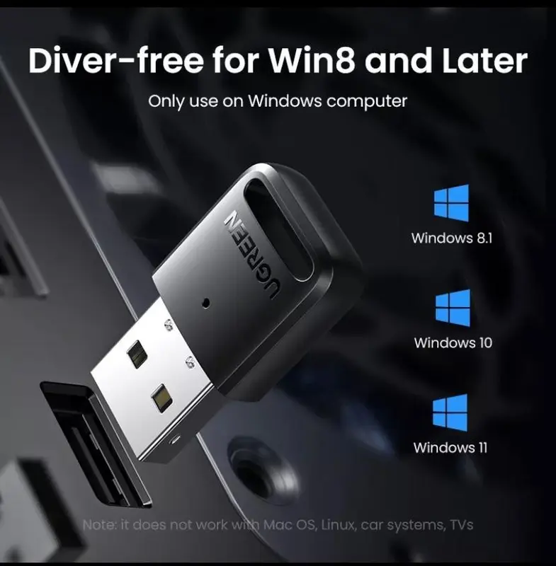 Ugreen CM591 USB 5.3 Bluetooth Adapter Dongle Transmitter Windows PC 2