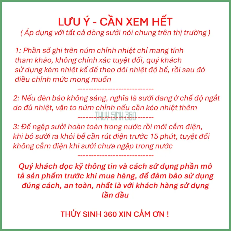 Sưởi Bể Cá RS - Sử Dụng Cho Bể Cá Cảnh, Thủy Sinh 1