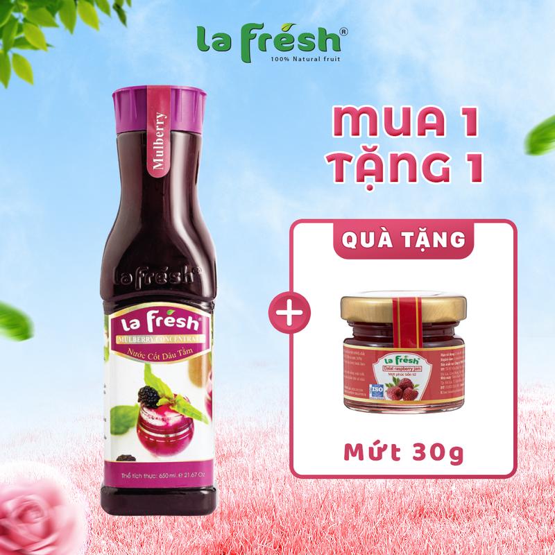 [ Tặng 1 hũ mứt 30gr ] Nước Cốt Dâu Tằm LaFresh Đà Lạt 650ml