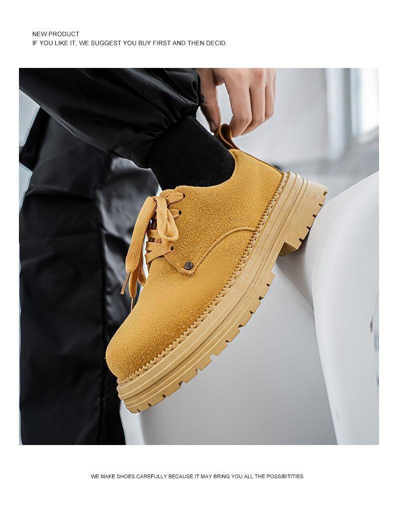 Product Introduction of Men's Shoes 2025 New Spring British Style Retro Low-top Work Boots Yellow Boots Men's Outdoor Sports Martin Boots Slipper 29