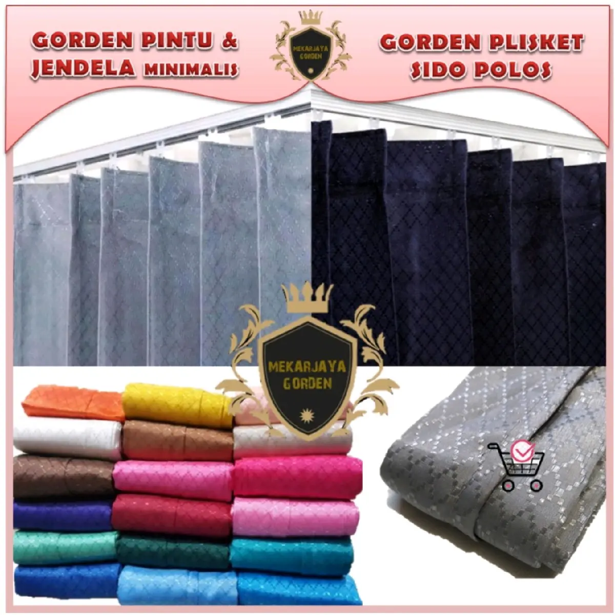 tirai GORDEN SIDO POLOS KORDEN PINTU SATIN WAJIK HORDENG JENDELA KELAMBU MODEL PLISKET Kain Coklat Hijau Maroon Ungu minimalis murah kawat Modern Brown